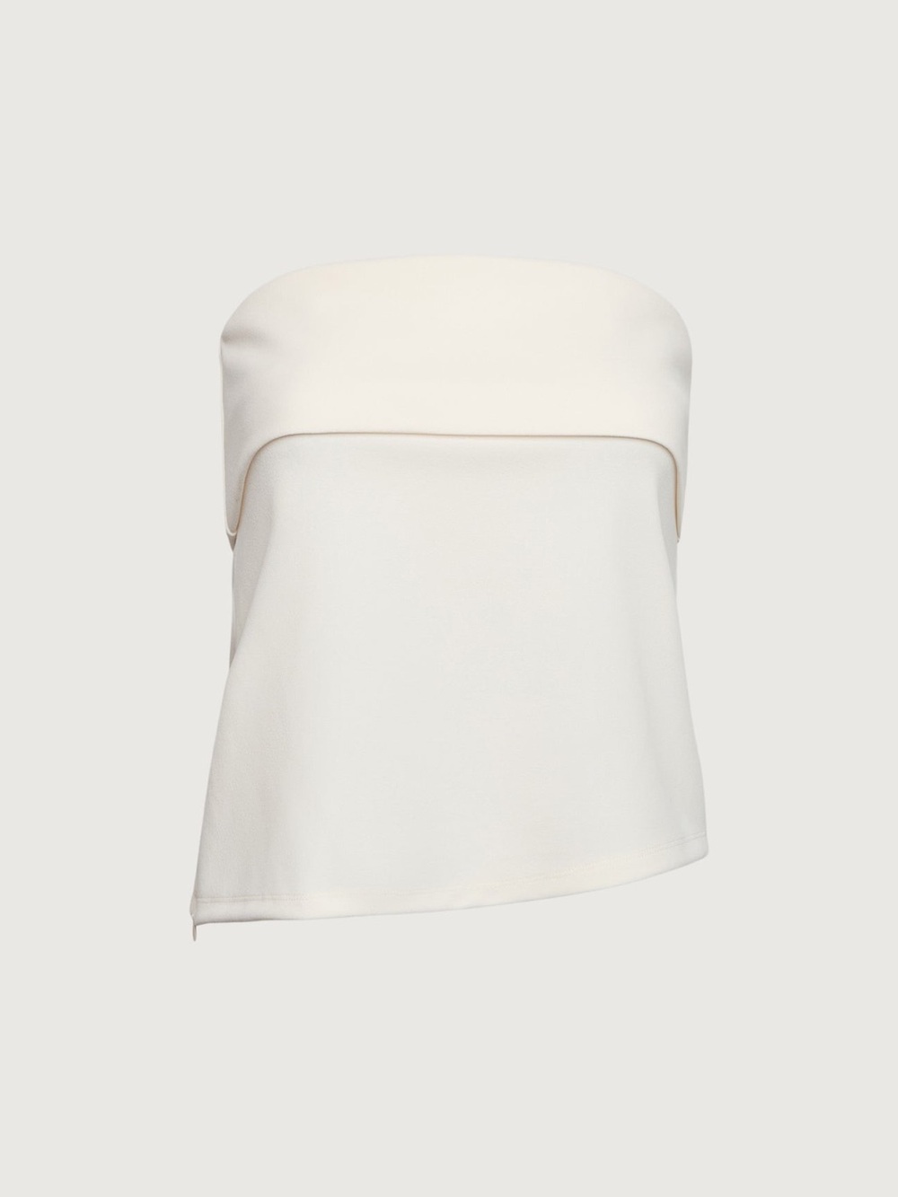 NWOT Cream Asymmetrical Strapless Fold-Over Tube Top Cream - XS